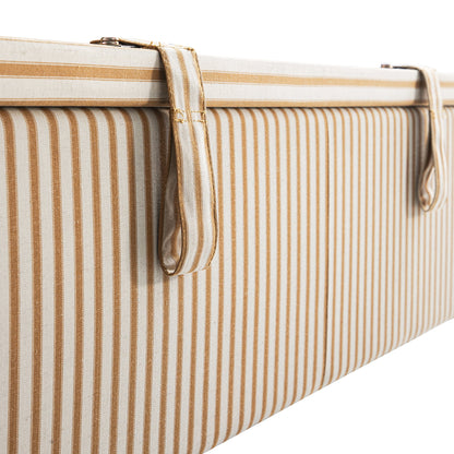 Chilworth Upholstered Ottoman Storage Bed, Ochre Stripe Linen Blend
