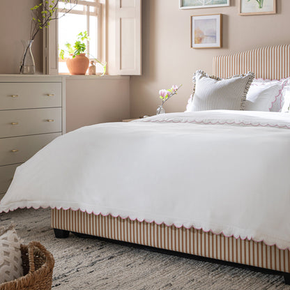 Chilworth Upholstered Ottoman Storage Bed, Ochre Stripe Linen Blend