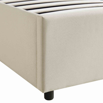 Pimlico End Opening Ottoman Storage Bed Frame with Multi-colour LED Headboard (Beige Fabric)
