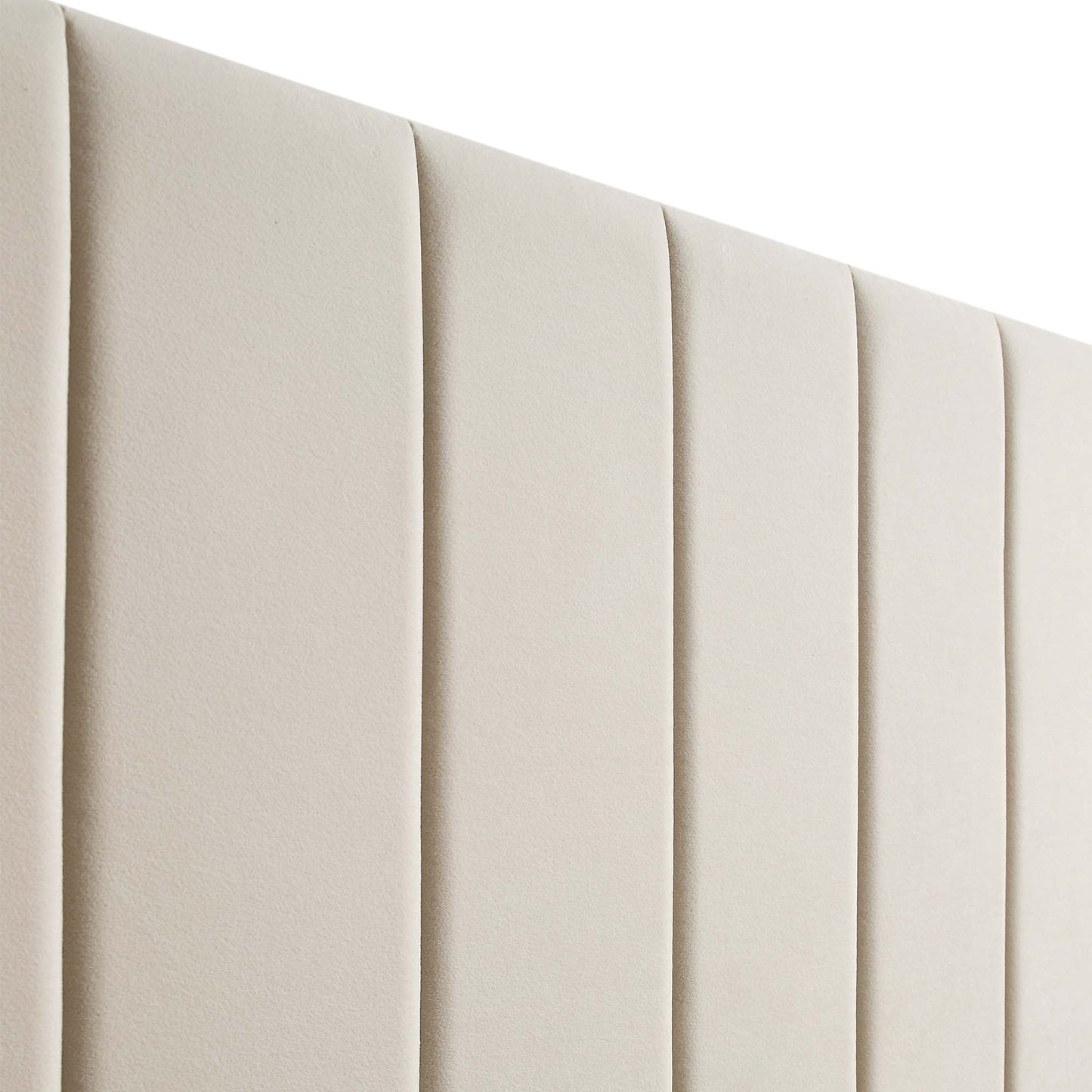 Sylvie Velvet Upholstered Bed Frame with Golden Chrome Legs, Champagne Velvet