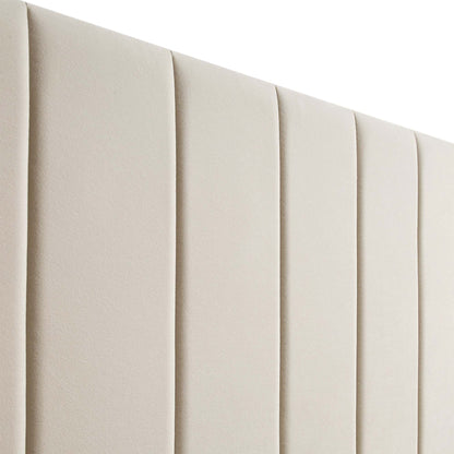 Sylvie Velvet Upholstered Bed Frame with Golden Chrome Legs, Champagne Velvet