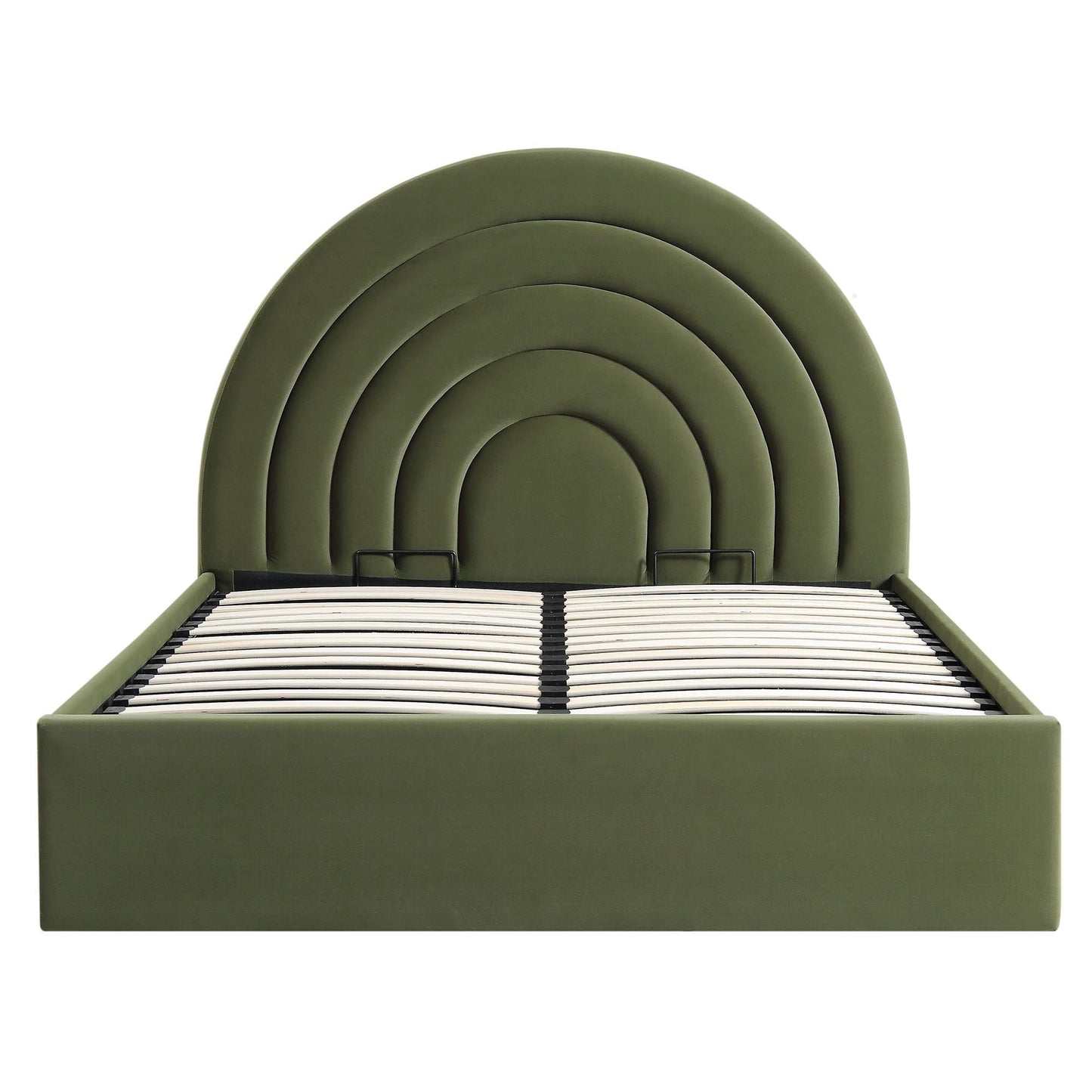 Archer Moss Green Velvet Ottoman Storage Bed