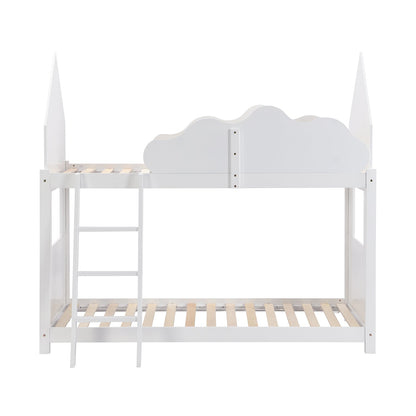 Newton White Solid Wood Kid's Treehouse Bunk Bed