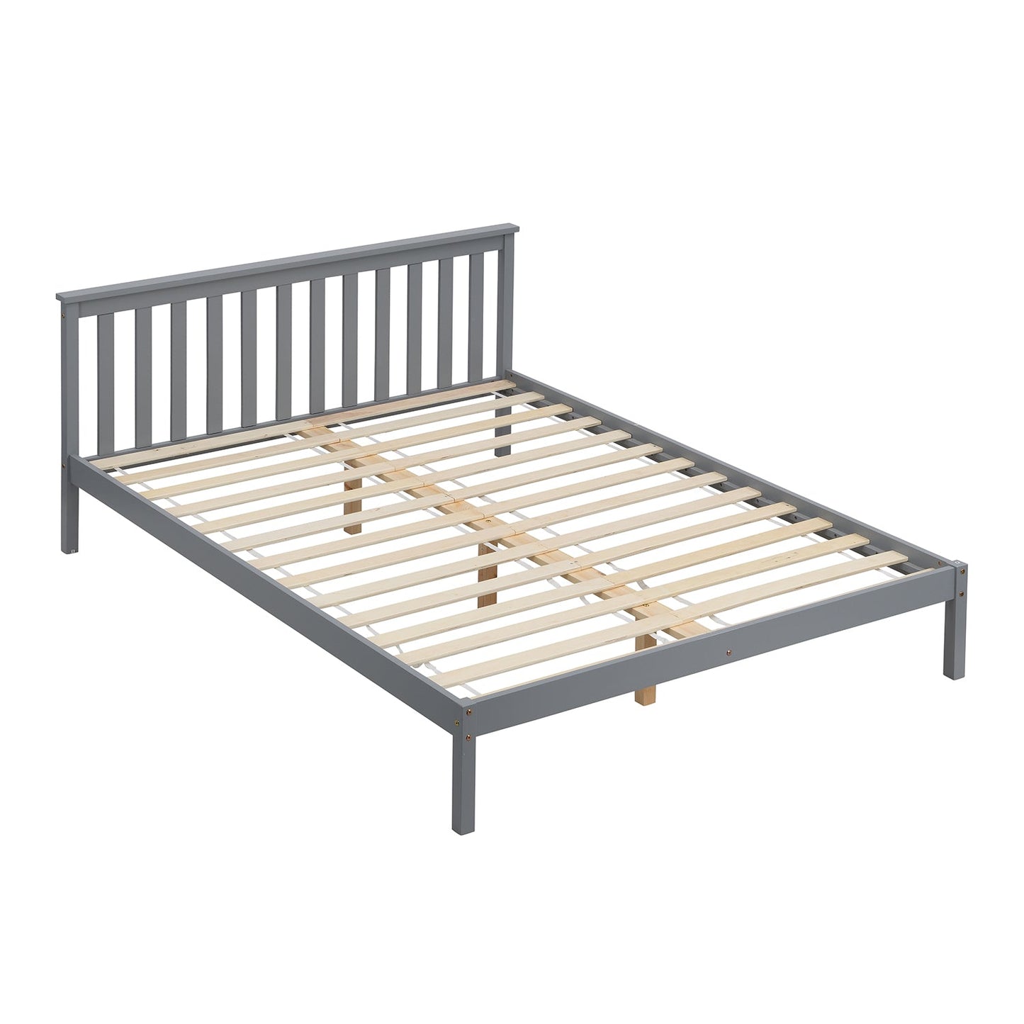 Linnelle Solid Wood Bed Frame in Grey