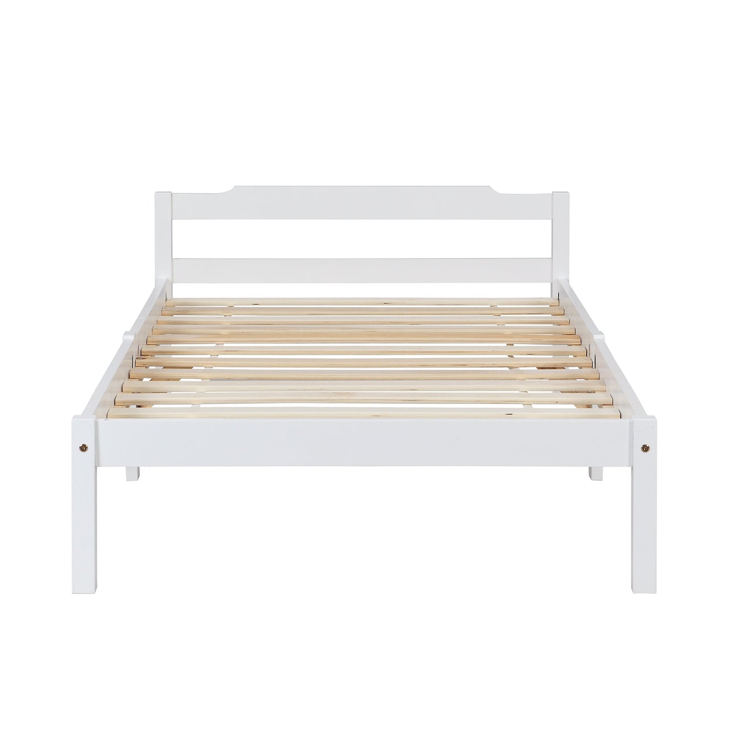 Curran Solid Wood Bed Frame in White UK Sizes