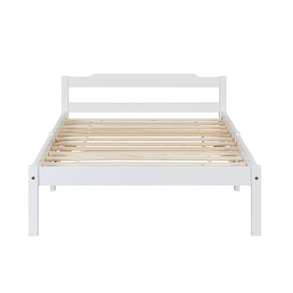 Curran Solid Wood Bed Frame in White UK Sizes