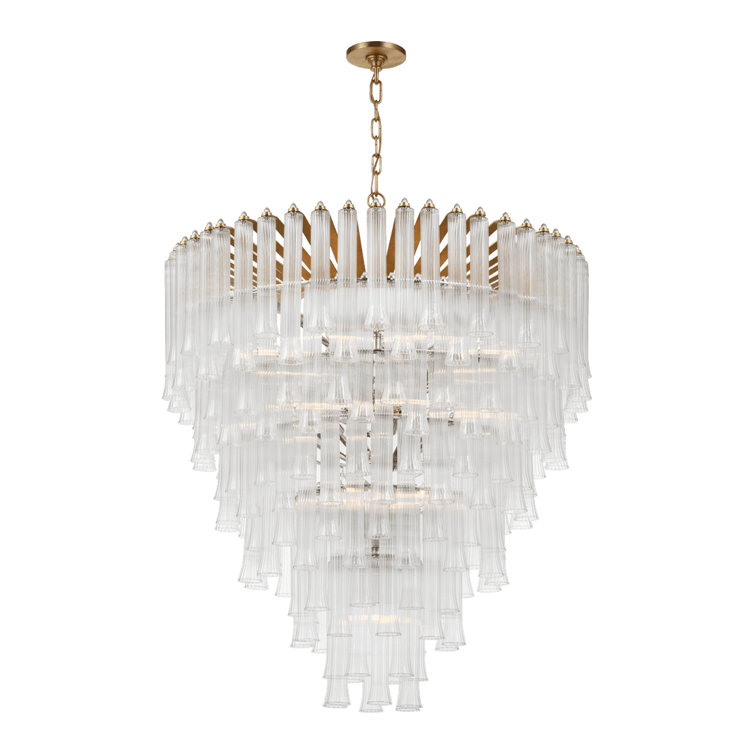Lorelei X-Large Waterfall Chandelier - Gild with Clear Glass