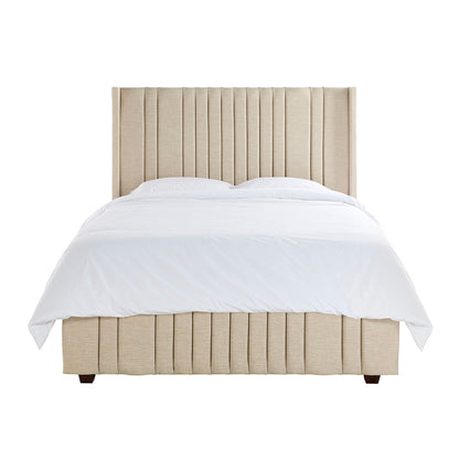 Juliet Luxury Panelled Upholstered Bed - Beige