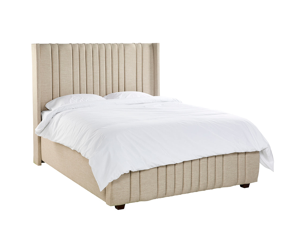 Juliet Luxury Panelled Upholstered Bed - Beige