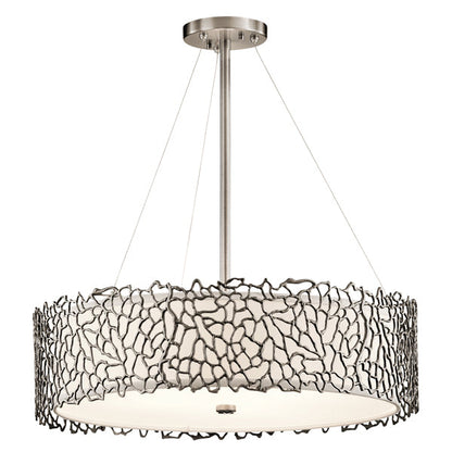 Silver Coral 4 Light Pendant Light - Classic Pewter