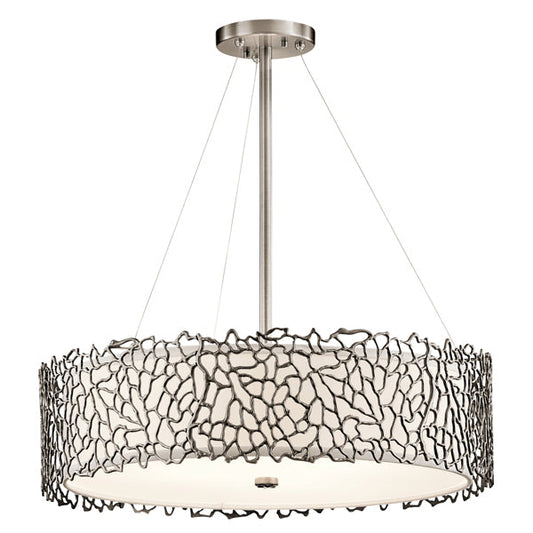 Silver Coral 4 Light Pendant Light - Classic Pewter