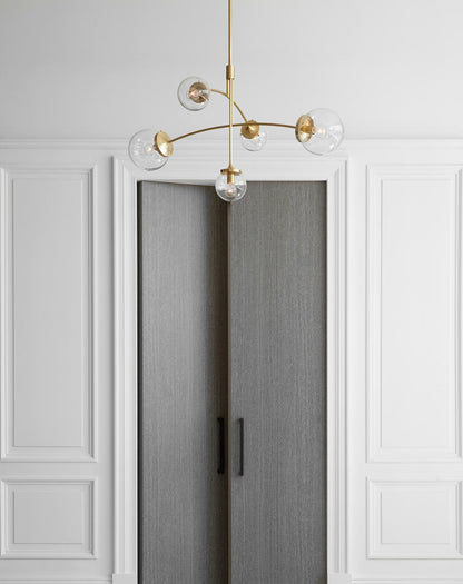 Prescott Medium Mobile Chandelier - Soft Brass with Clear Glass