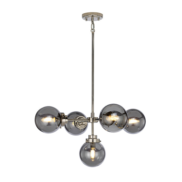 Kula 5 Light Chandelier - Polished Nickel
