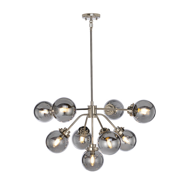 Kula 9 Light Chandelier - Polished Nickel