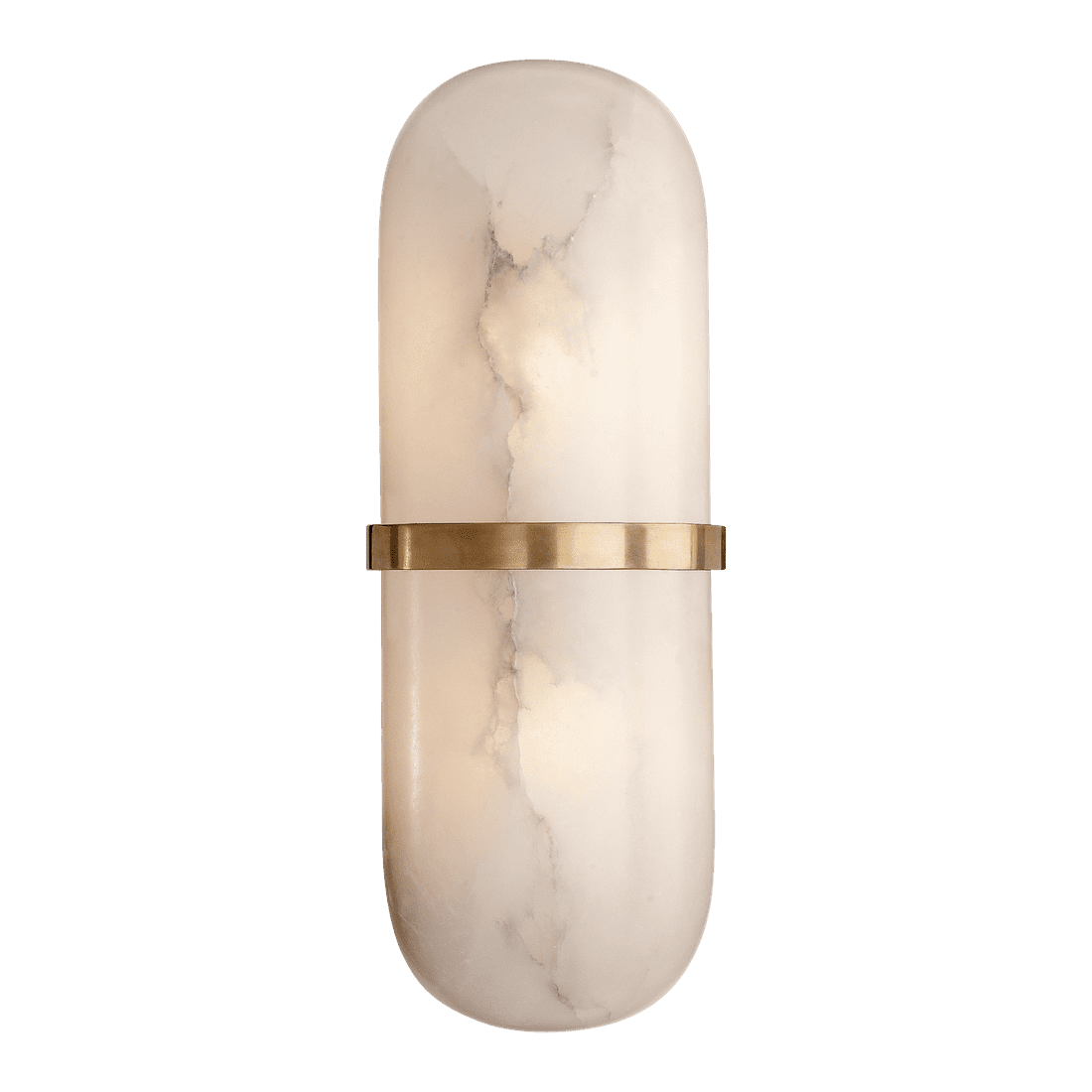Melange Pill Form Sconce - Antique-Burnished Brass with Alabaster