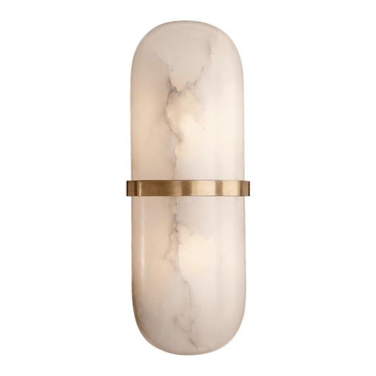 Melange Pill Form Sconce - Antique-Burnished Brass with Alabaster