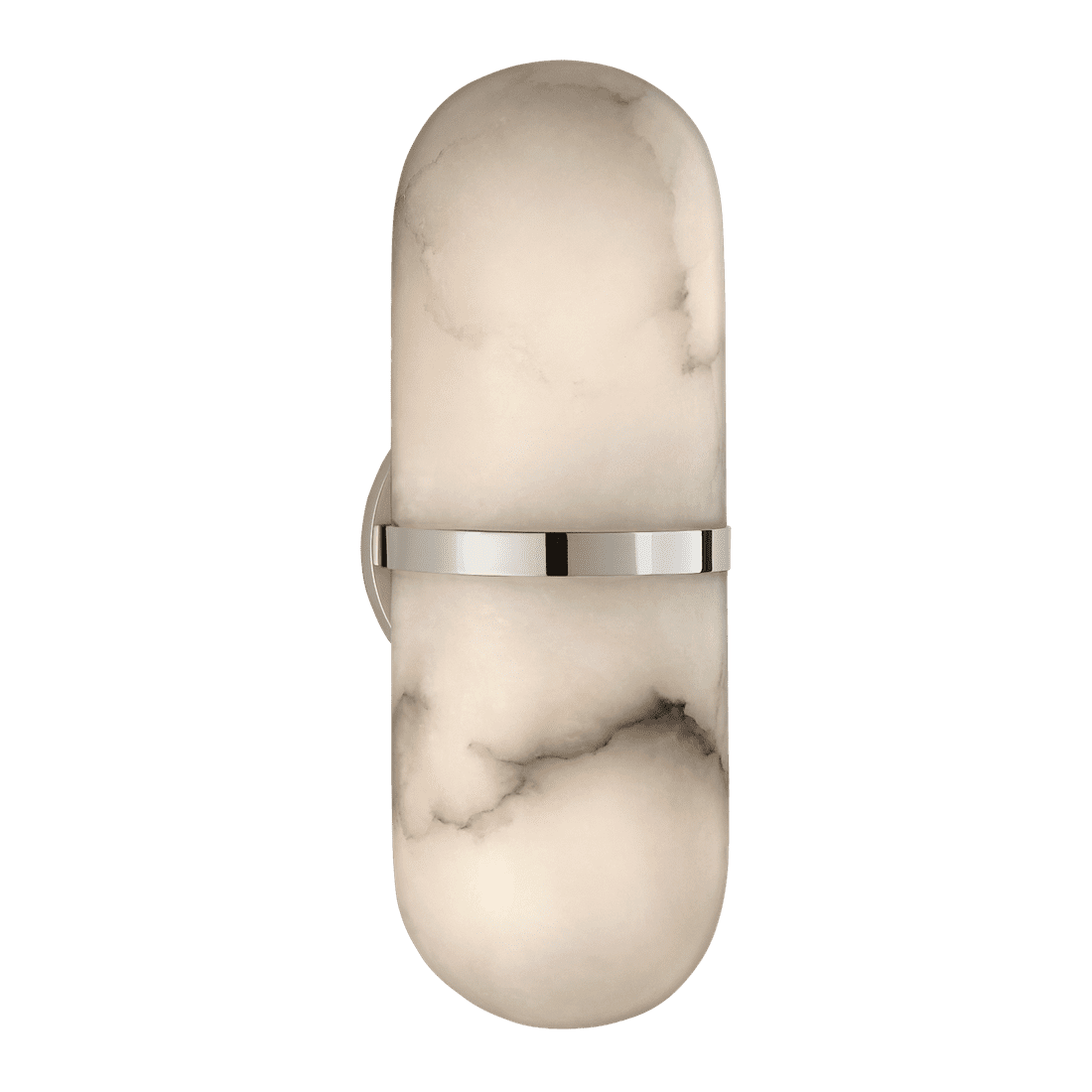 Melange Pill Form Sconce - Polished Nickel with Alabaster