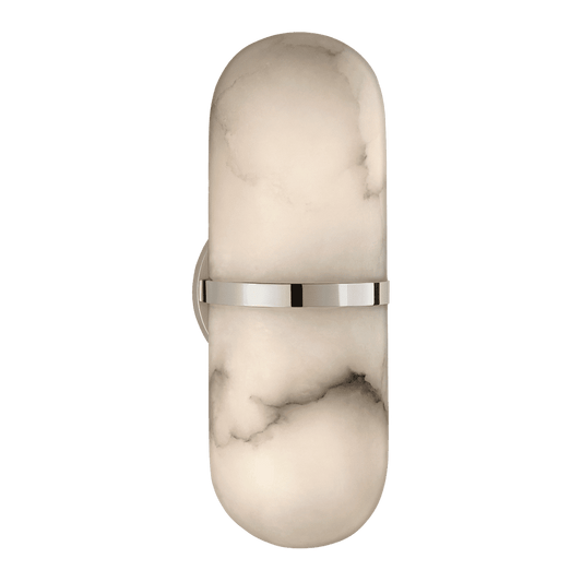 Melange Pill Form Sconce - Polished Nickel with Alabaster