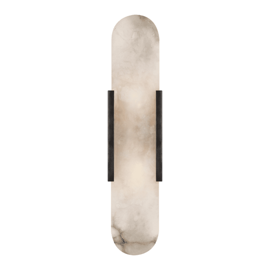 Melange Elongated Sconce - Bronze with Alabaster