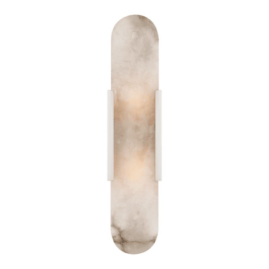 Melange Elongated Sconce - Polished Nickel with Alabaster