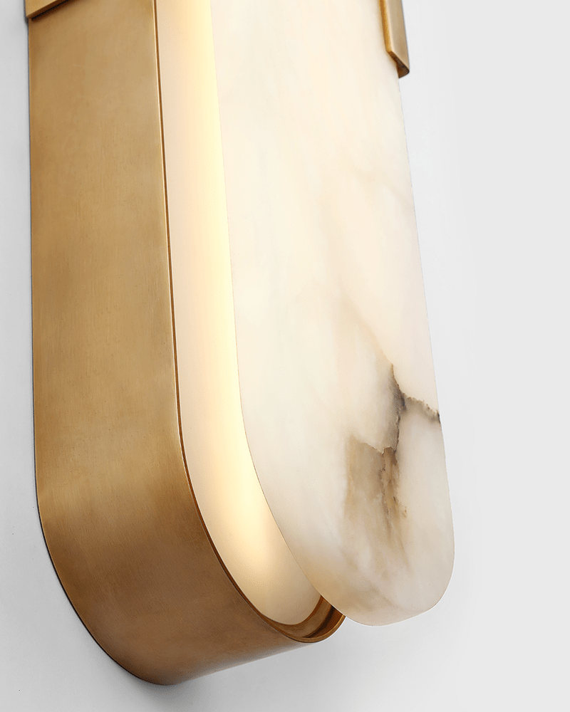 Melange 28" Elongated Sconce - Antique-Burnished Brass with Alabaster