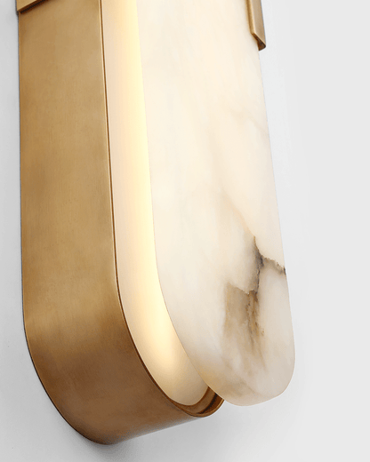 Melange 28" Elongated Sconce - Antique-Burnished Brass with Alabaster