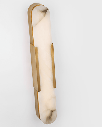 Melange 28" Elongated Sconce - Polished Nickel with Alabaster