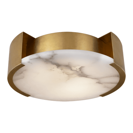 Melange Small Flush Mount - Antique-Burnished Brass with Alabaster