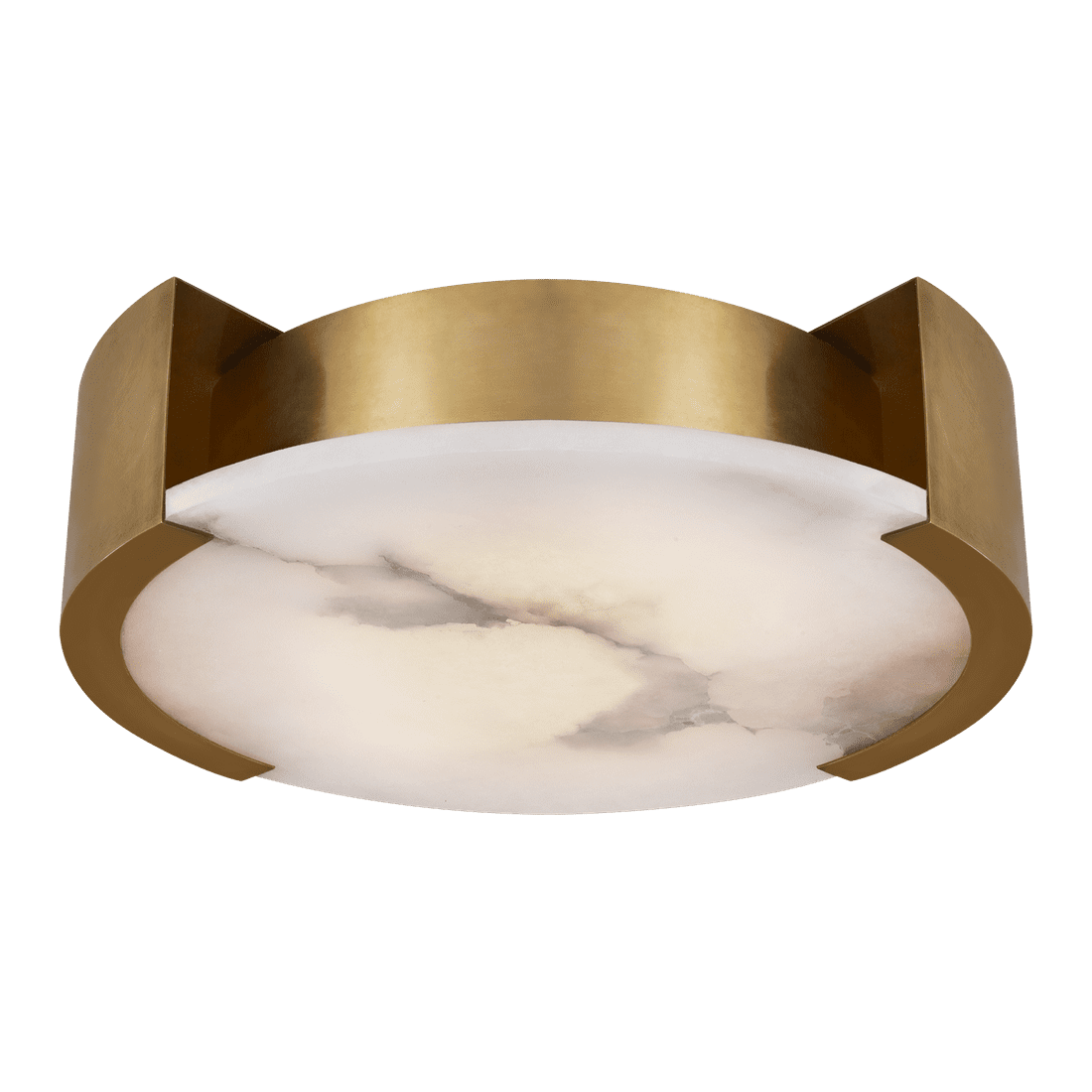 Melange Large Flush Mount - Antique-Burnished Brass with Alabaster