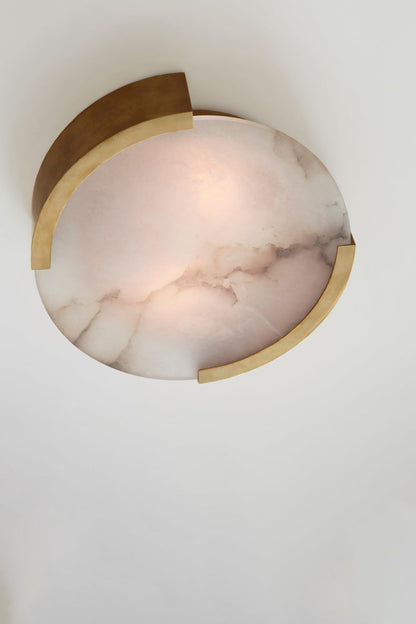 Melange Large Flush Mount - Antique-Burnished Brass with Alabaster