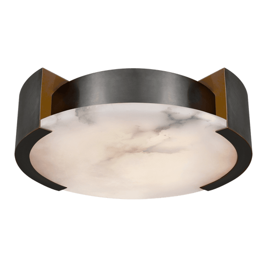 Melange Large Flush Mount - Bronze with Alabaster
