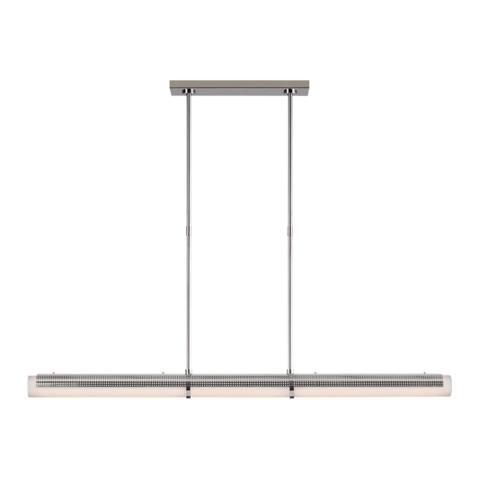 Precision Large Linear Chandelier - Polished Nickel with White Glass