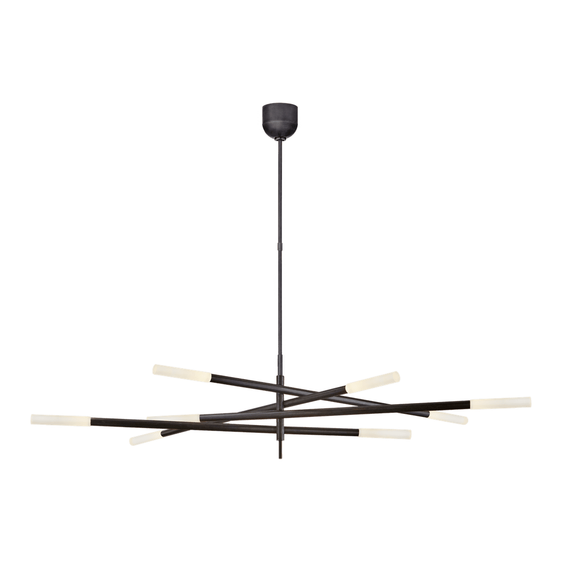 Rousseau Grande Eight Light Articulating Chandelier - Bronze with Etched Crystal