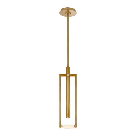 Melange Small Floating Disc Pendant - Antique-Burnished Brass with Alabaster