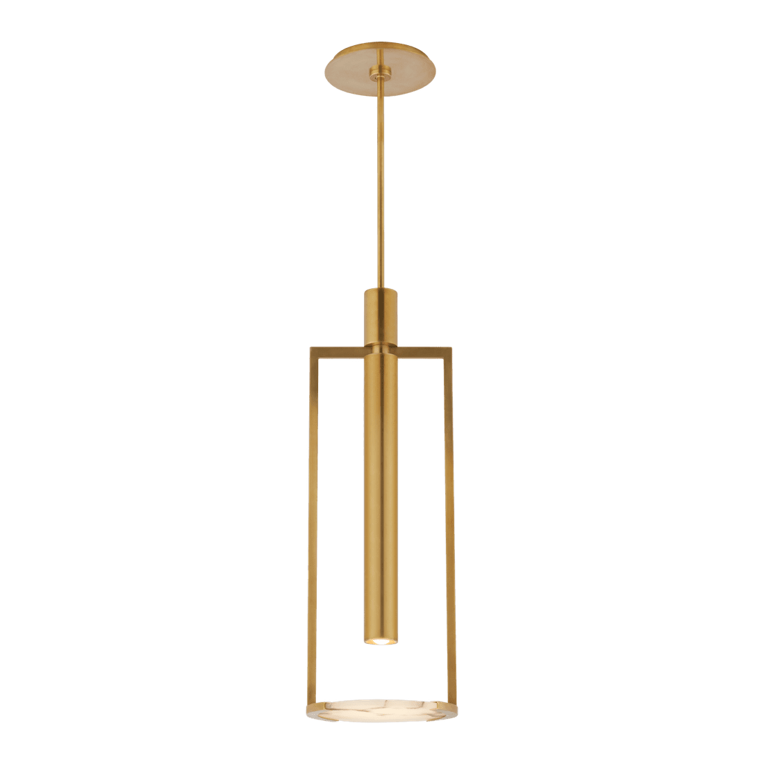 Melange Medium Floating Disc Pendant - Antique-Burnished Brass with Alabaster