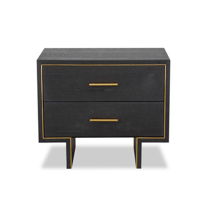 Tigur Bedside Table - Black Ash Veneer