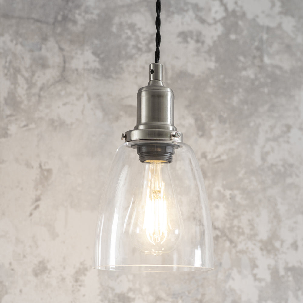 Hoxton Domed Pendant Light - Satin Nickel