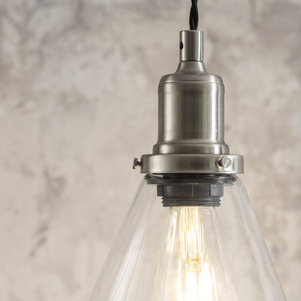 Hoxton Cone Pendant Light - Satin Nickel