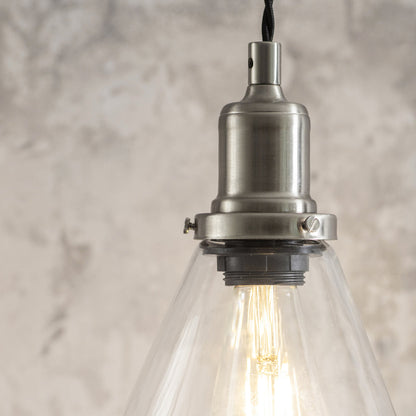 Hoxton Cone Pendant Light - Satin Nickel