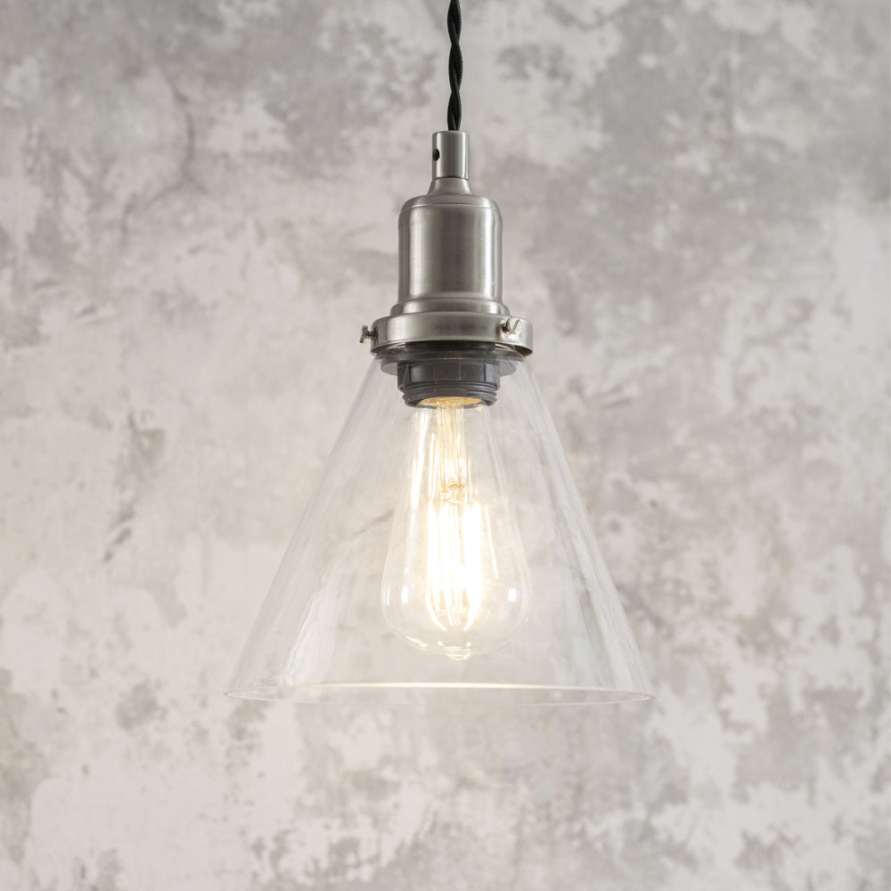 Hoxton Cone Pendant Light - Satin Nickel