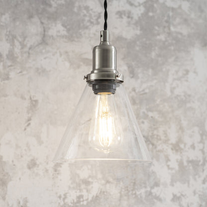 Hoxton Cone Pendant Light - Satin Nickel
