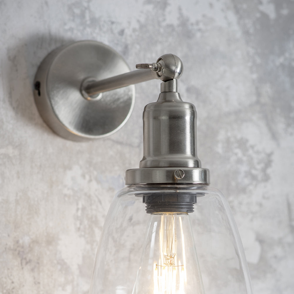 Hoxton Dome Wall Light - Satin Nickel