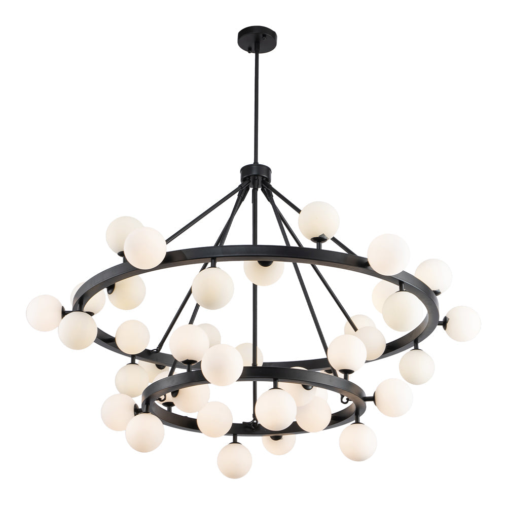 Bucolic 2 Tier Pendant Lamp - Matt Black