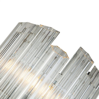 Quartz Wall Light - Translucent Crystal & Polished Nickel