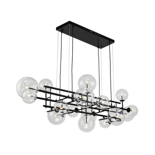 Icardi Pendant Lamp - Matt Black & Glass