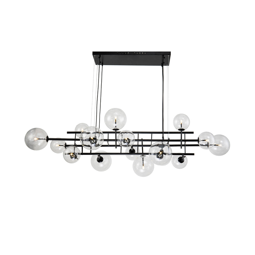 Icardi Pendant Lamp - Matt Black & Glass