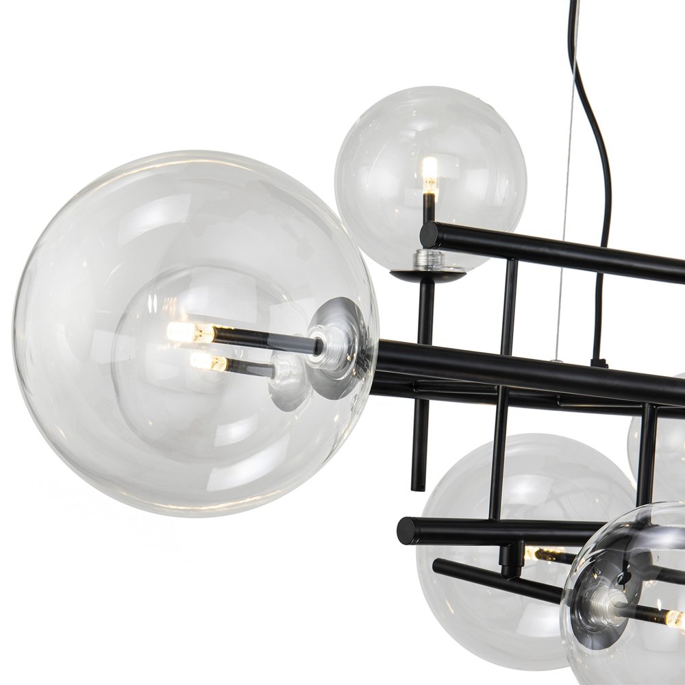 Icardi Pendant Lamp - Matt Black & Glass