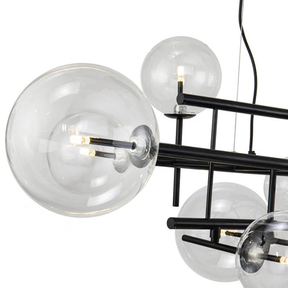 Icardi Pendant Lamp - Matt Black & Glass