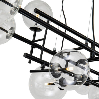 Icardi Pendant Lamp - Matt Black & Glass