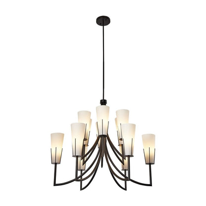 Magestic Chandelier - Black & White Glass